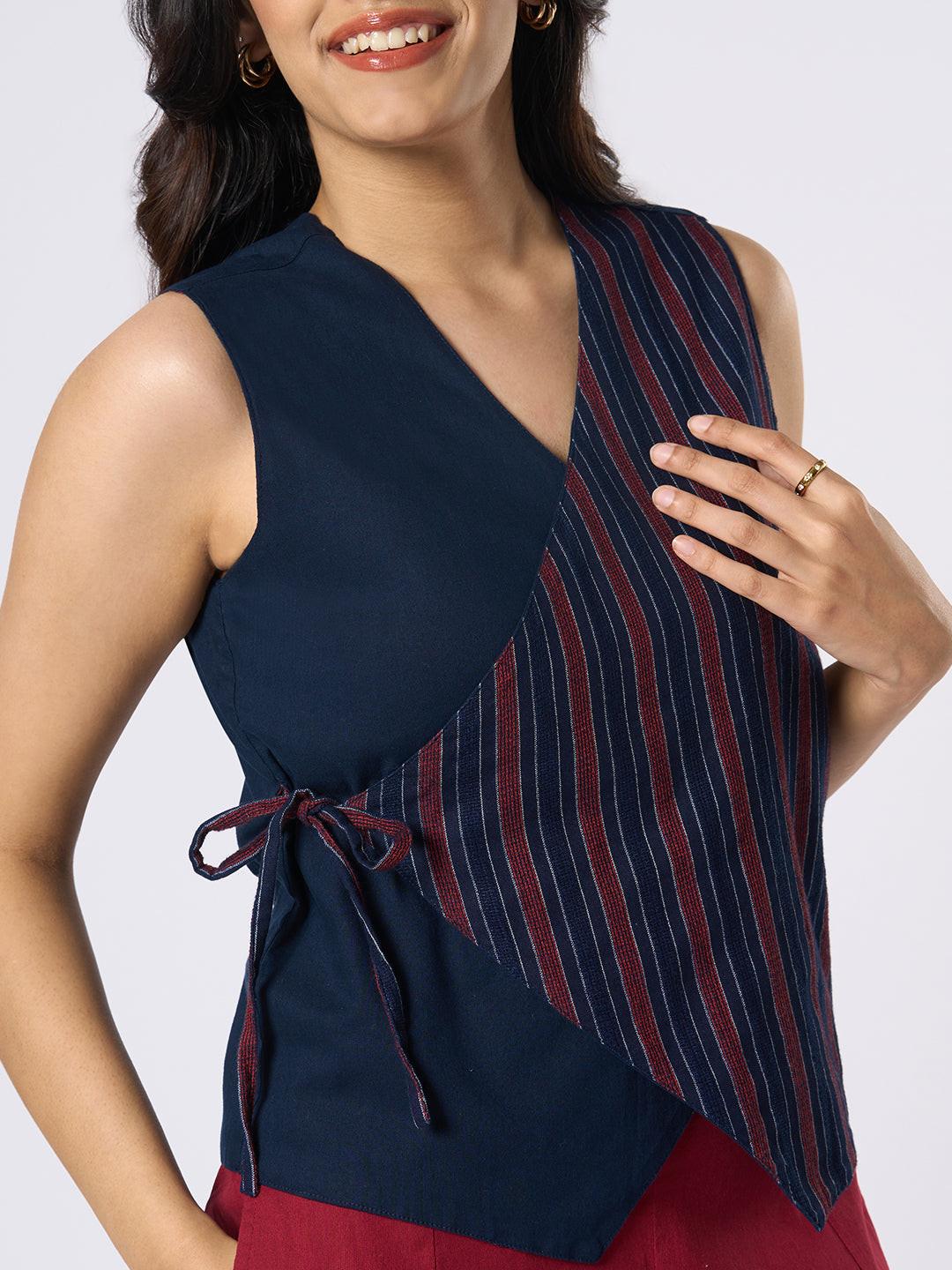 Contrast Wrap Top