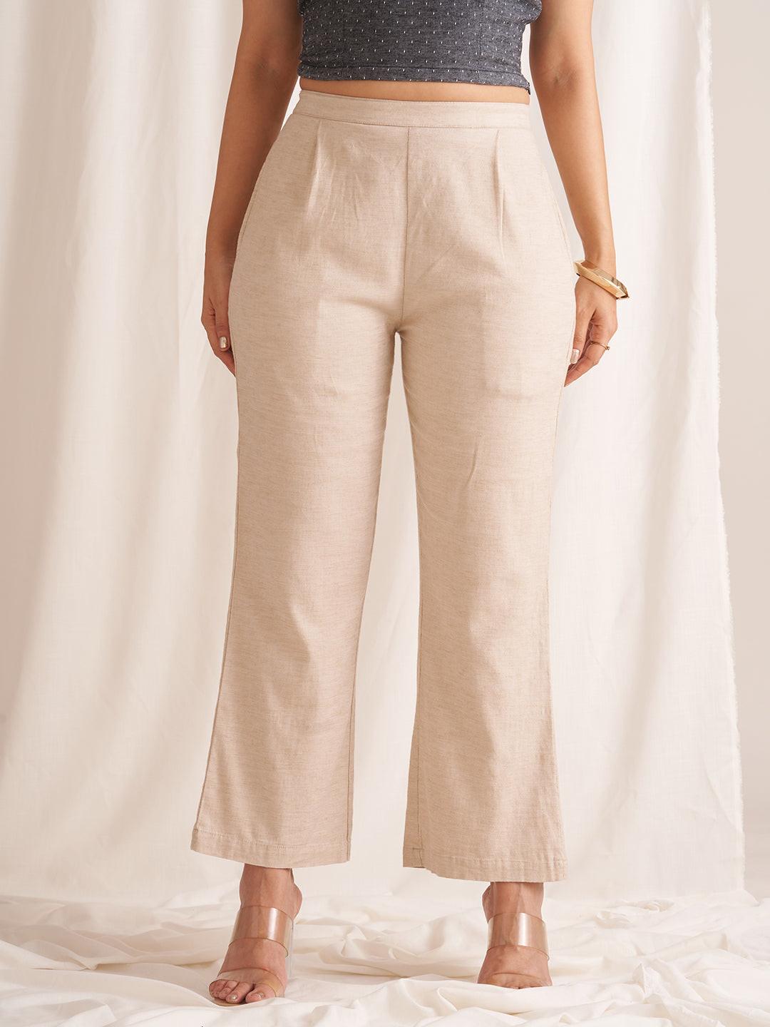 Linen Blend Pull-On Pants