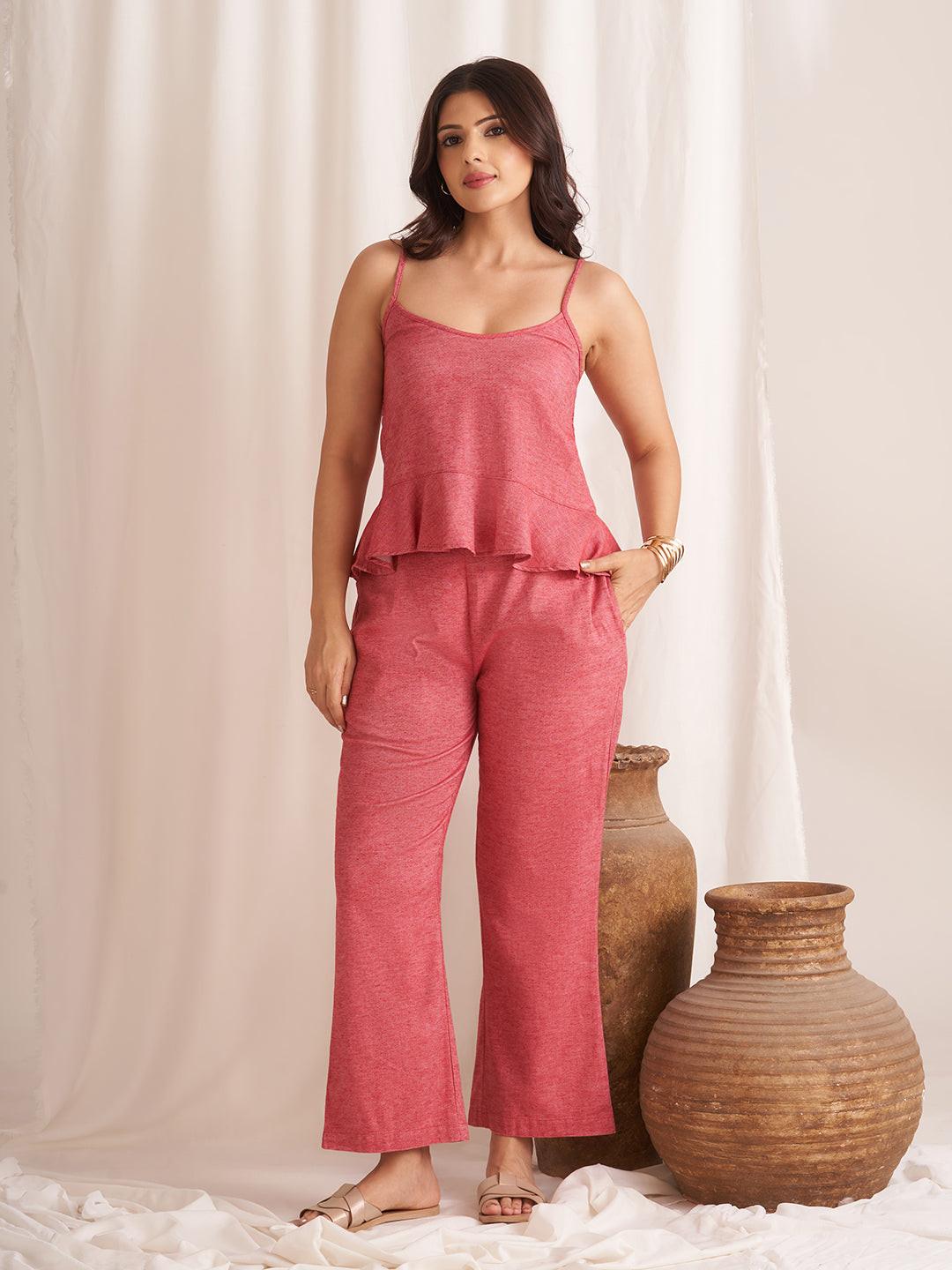 Linen Blend Pull-On Pants