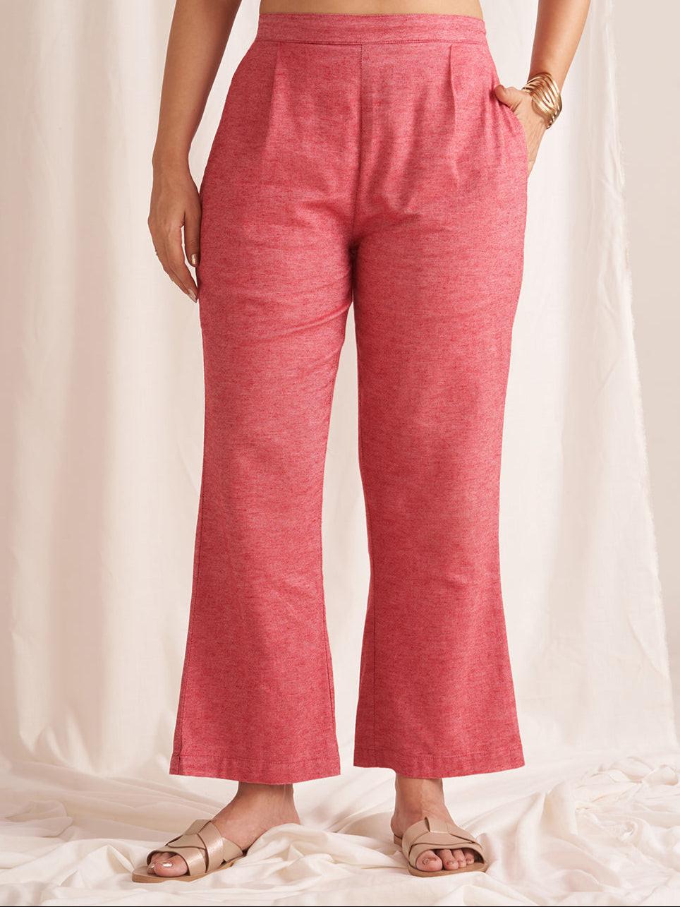 Linen Blend Pull-On Pants