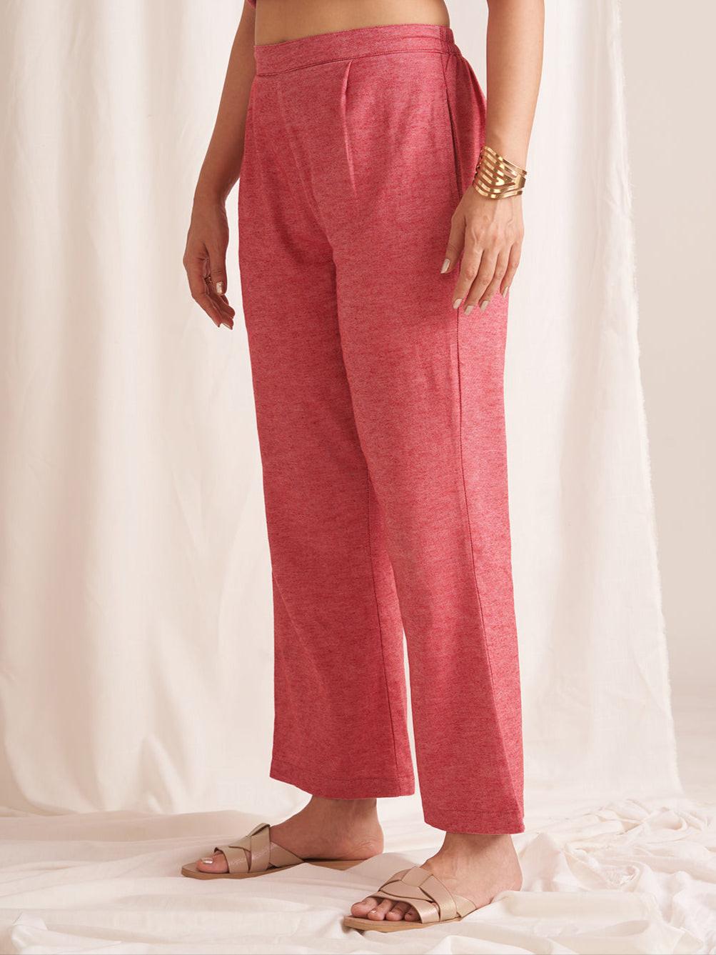 Linen Blend Pull-On Pants