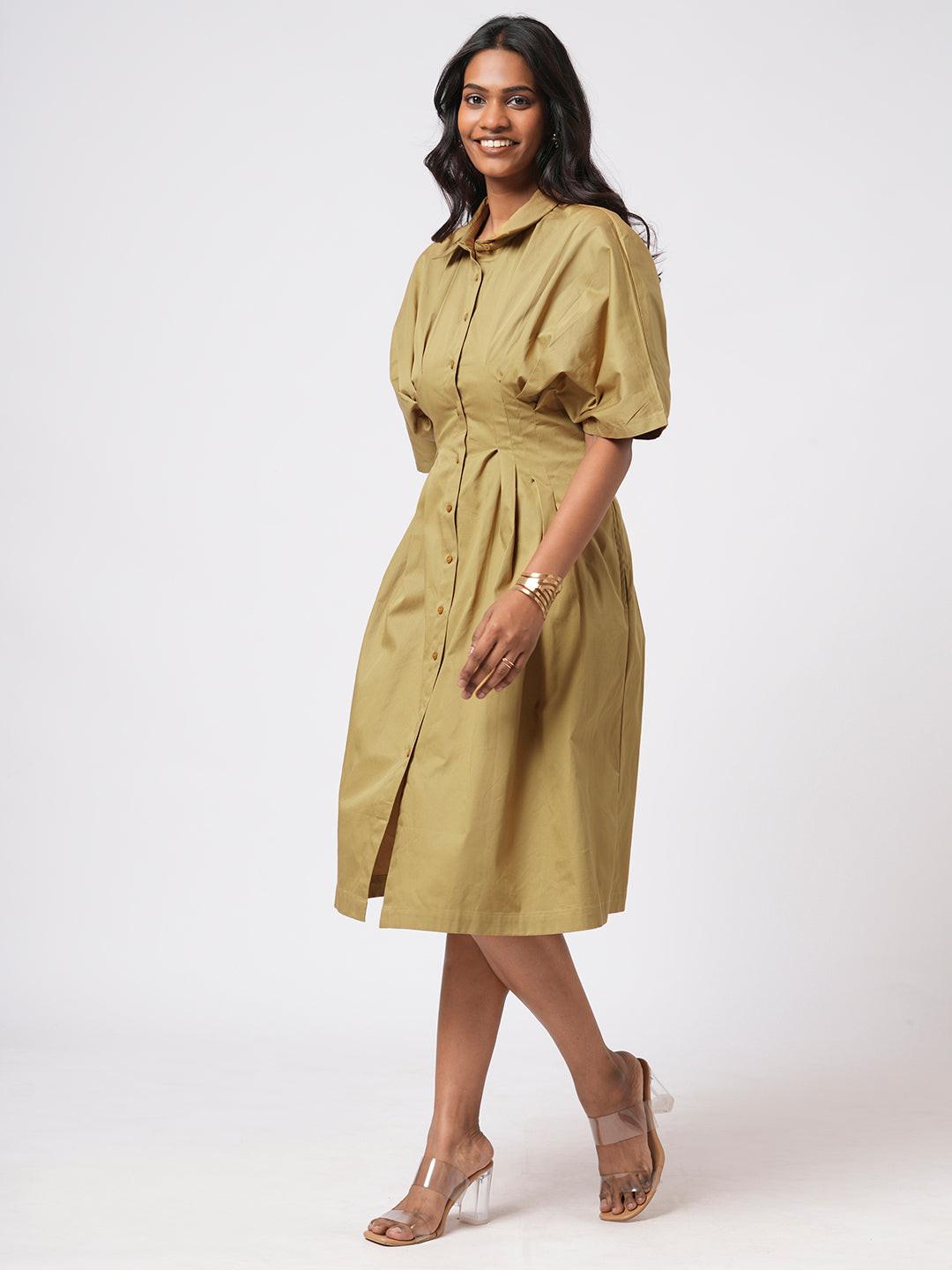 Accordion Sleeve Dress.