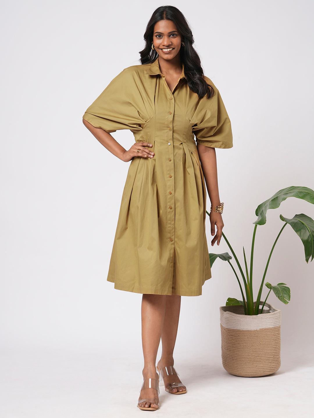 Accordion Sleeve Dress.