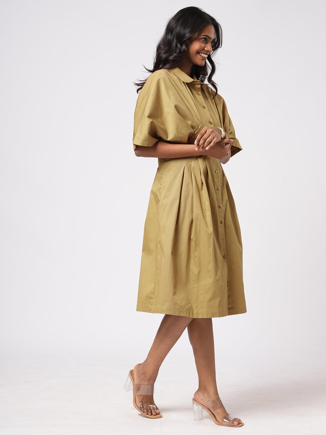 Accordion Sleeve Dress.