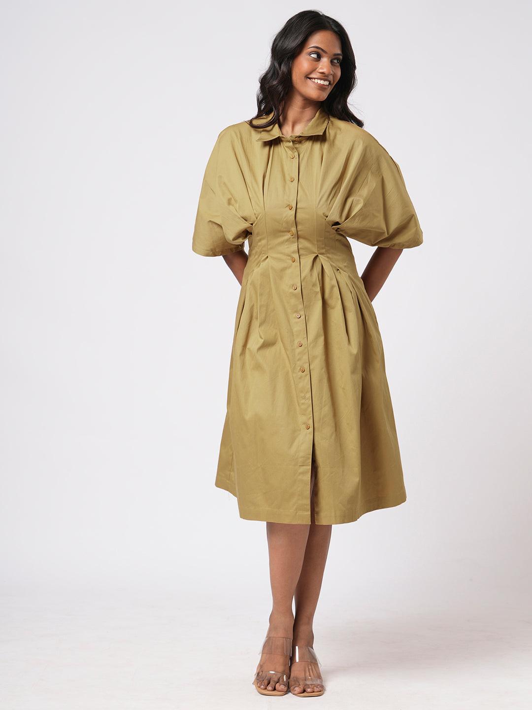 Accordion Sleeve Dress.