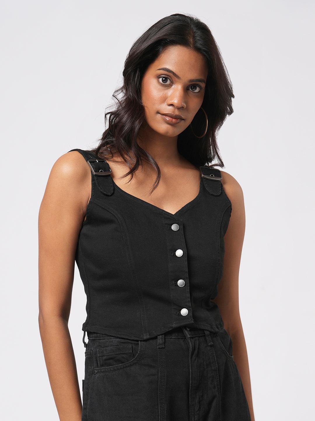 Basic Denim Corset Top.