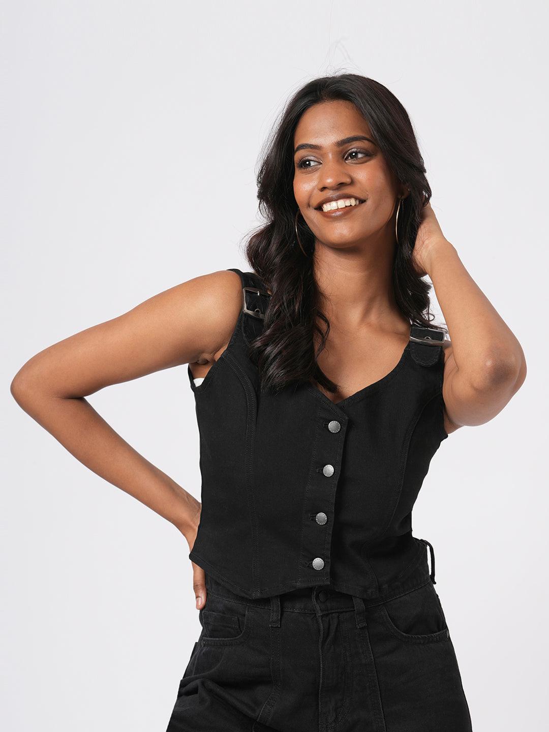 Basic Denim Corset Top.