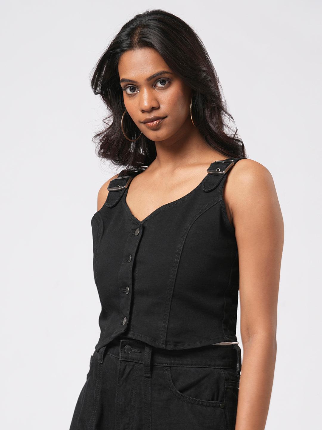 Basic Denim Corset Top.