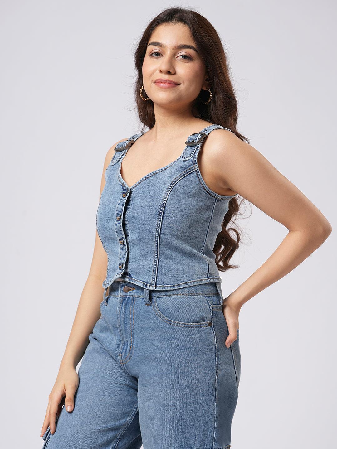 Basic Denim Corset Top.