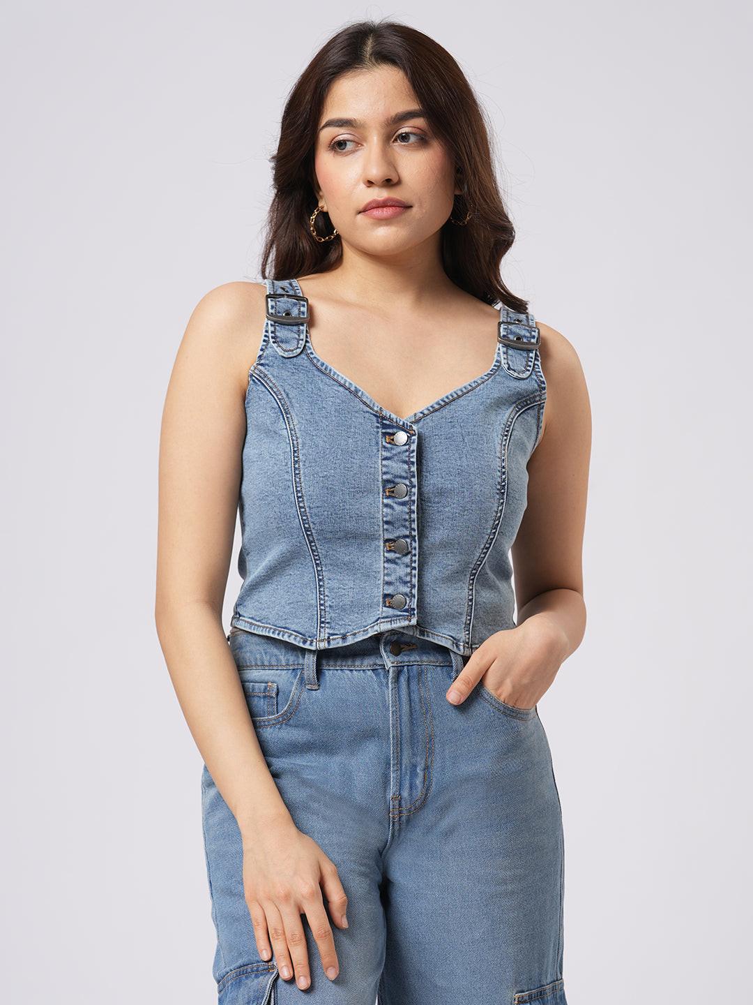 Basic Denim Corset Top.