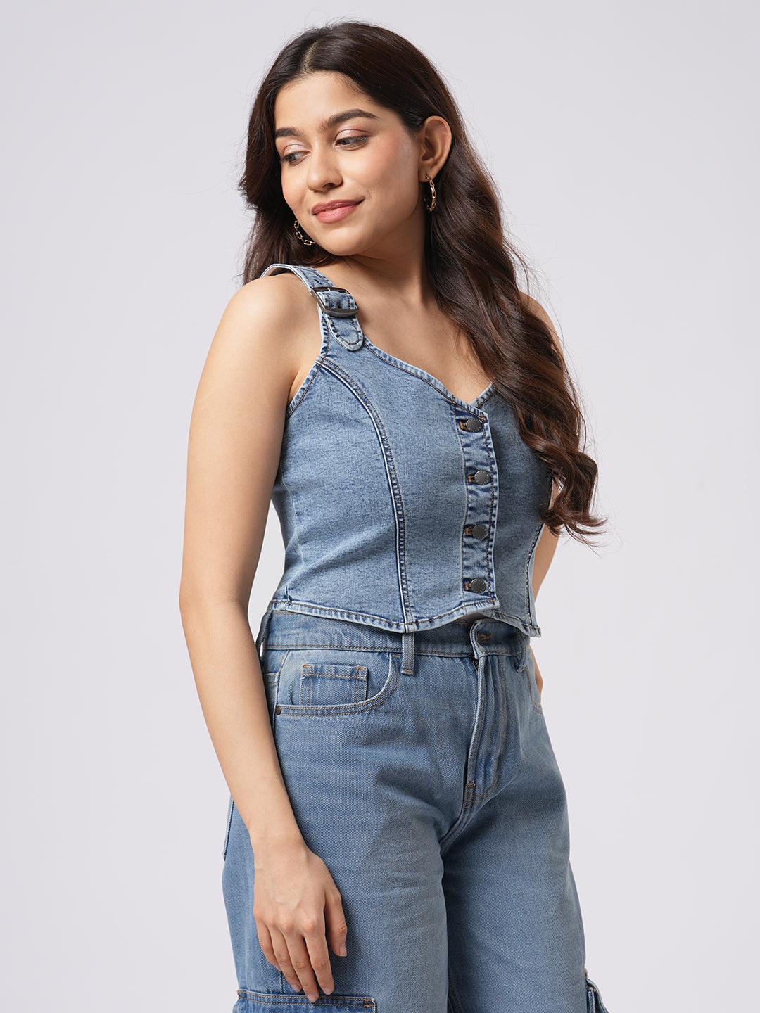 Basic Denim Corset Top.