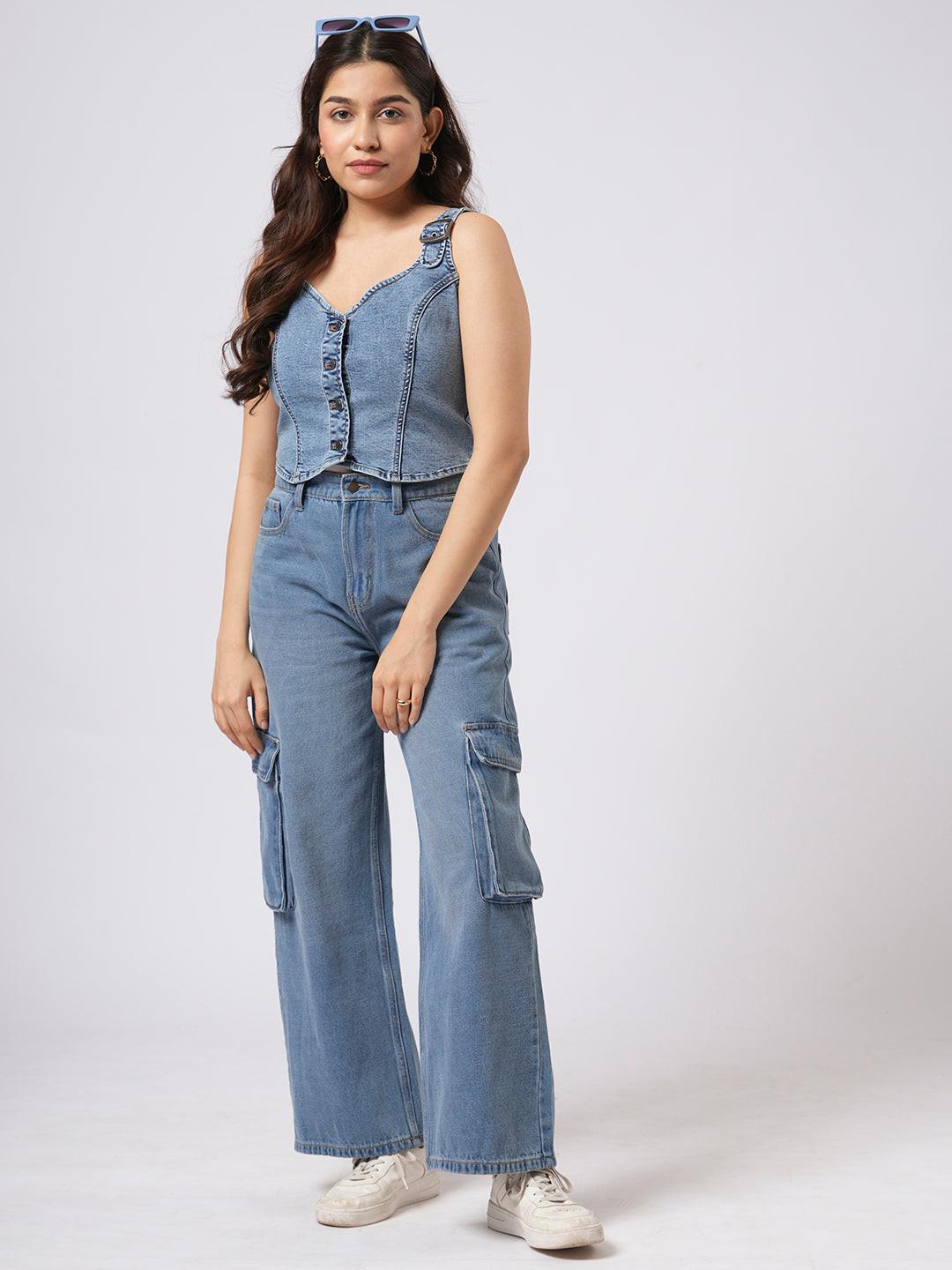 Basic Denim Corset Top.