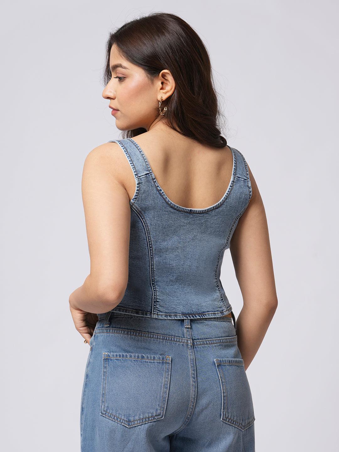 Basic Denim Corset Top.