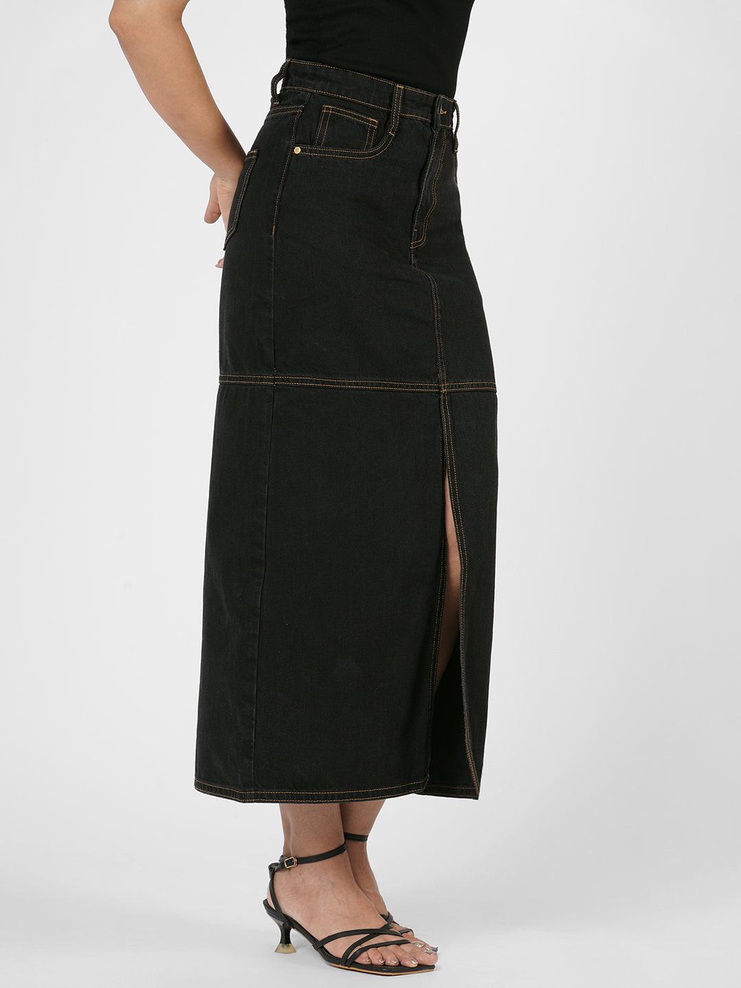 Woman in a denim  skirt by Rerasa
