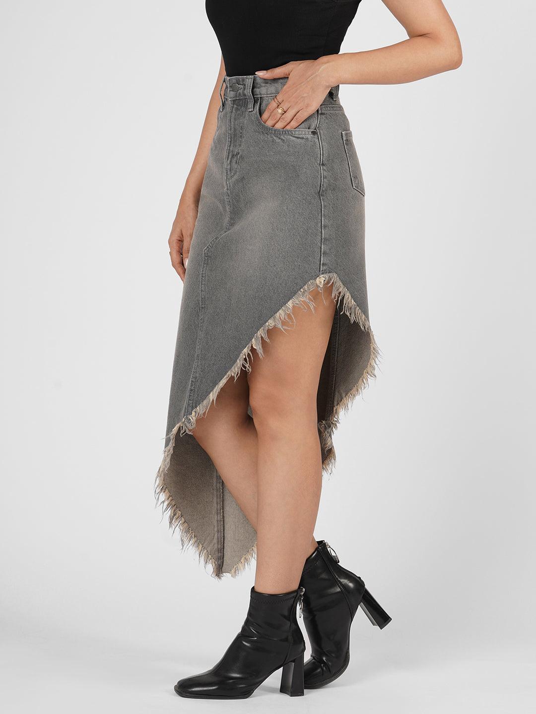 Asymmetrical Denim Skirt by Rerasa