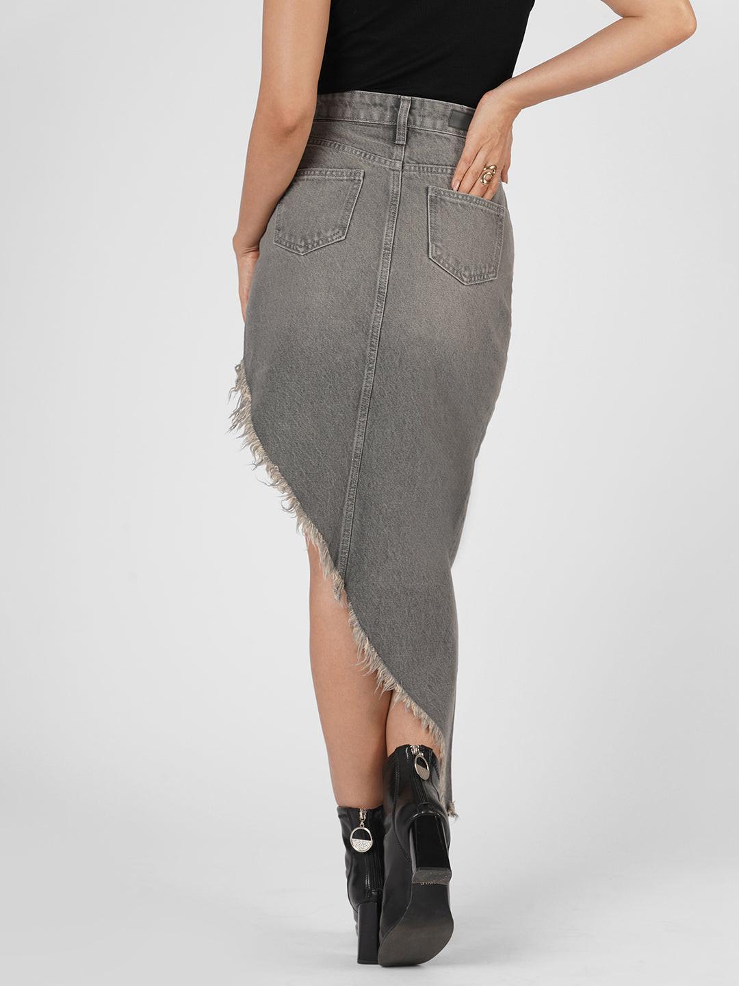 Asymmetrical Denim Skirt by Rerasa