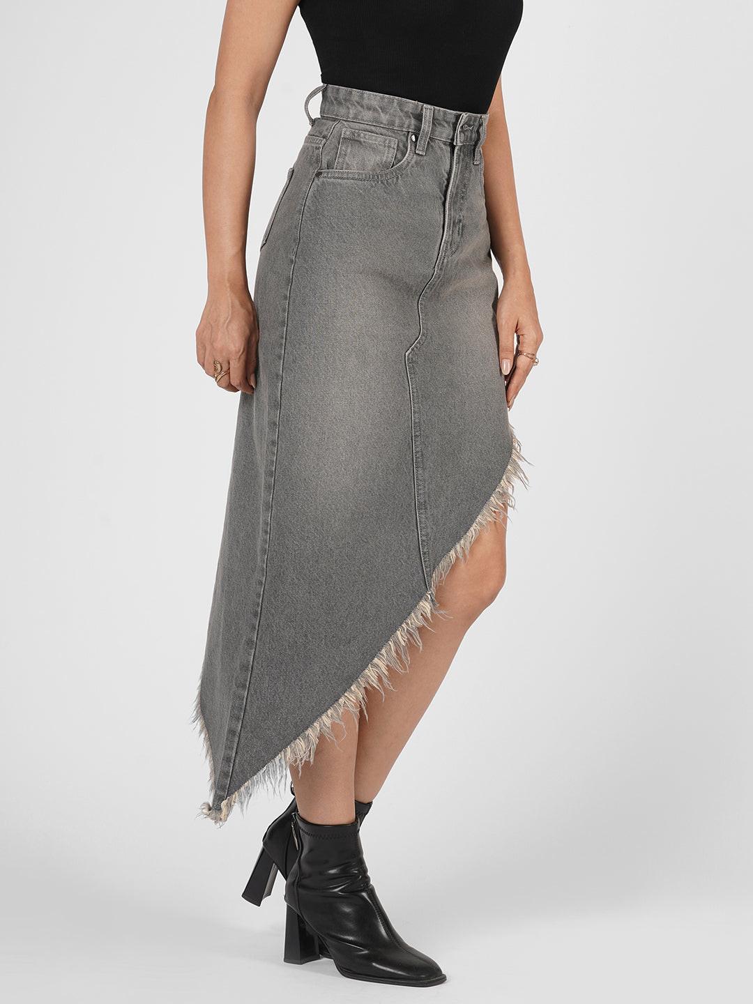 Asymmetrical Denim Skirt by Rerasa