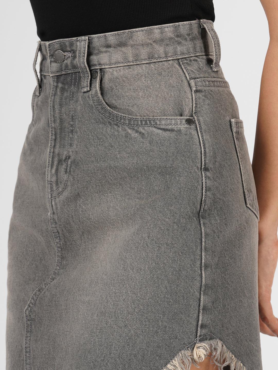 Asymmetrical Denim Skirt by Rerasa