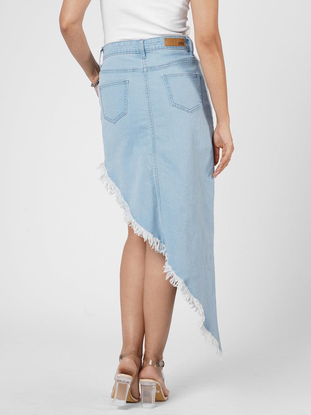  Asymmetrical Denim Skirt by Rerasa