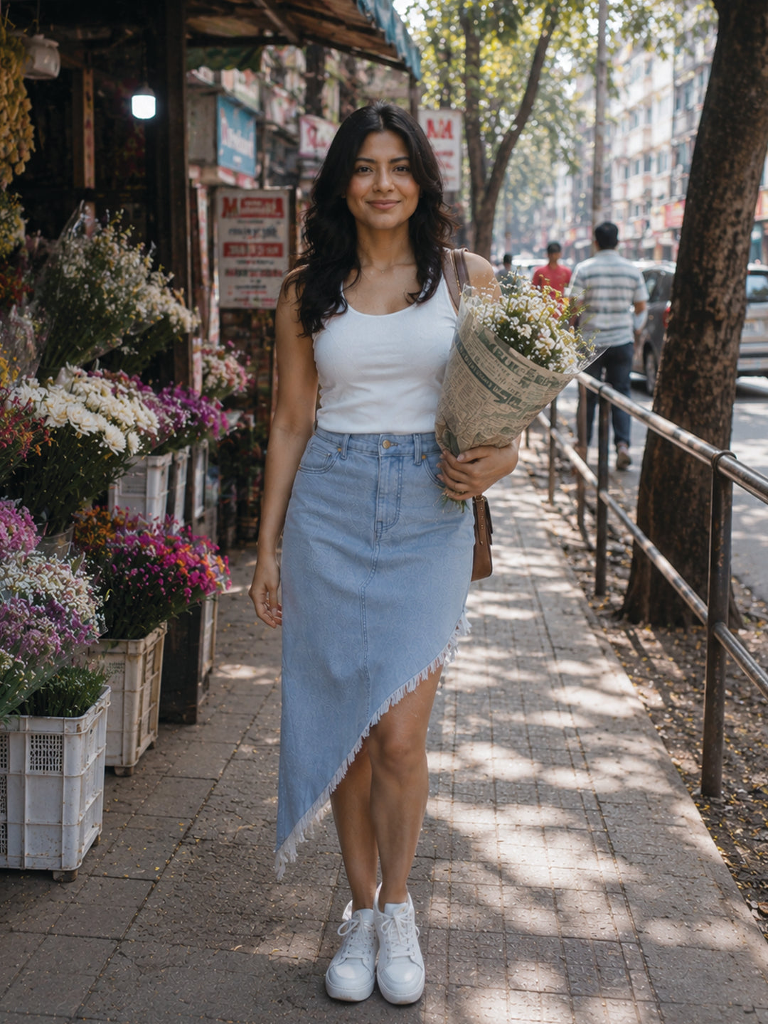  Asymmetrical Denim Skirt by Rerasa