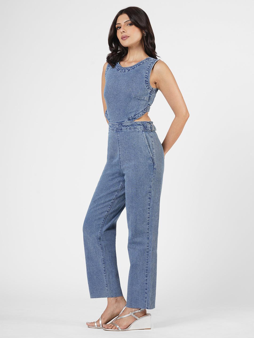 Backless Denim Jumpsuit by Rerasa