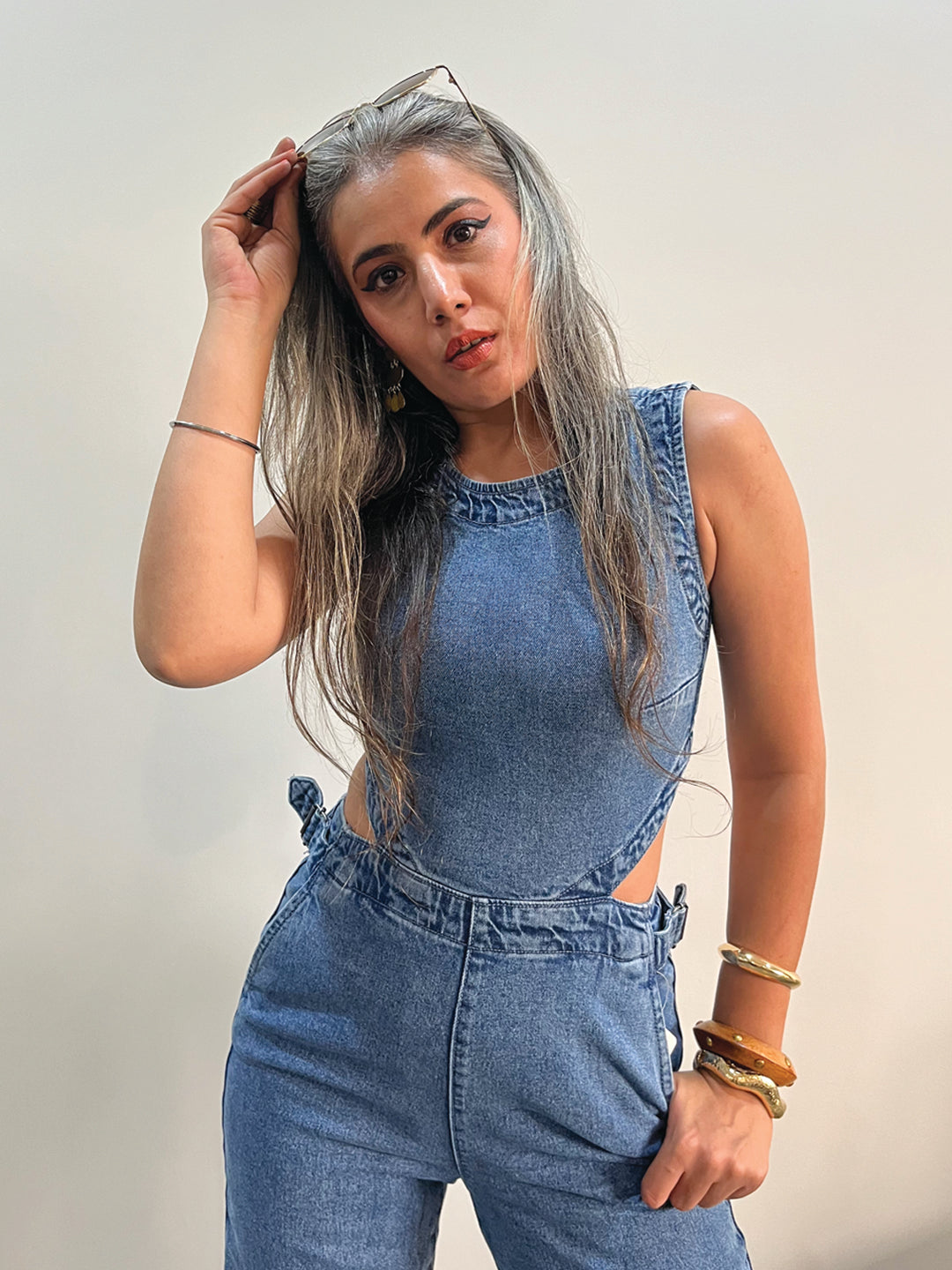 Backless Denim Jumpsuit by Rerasa