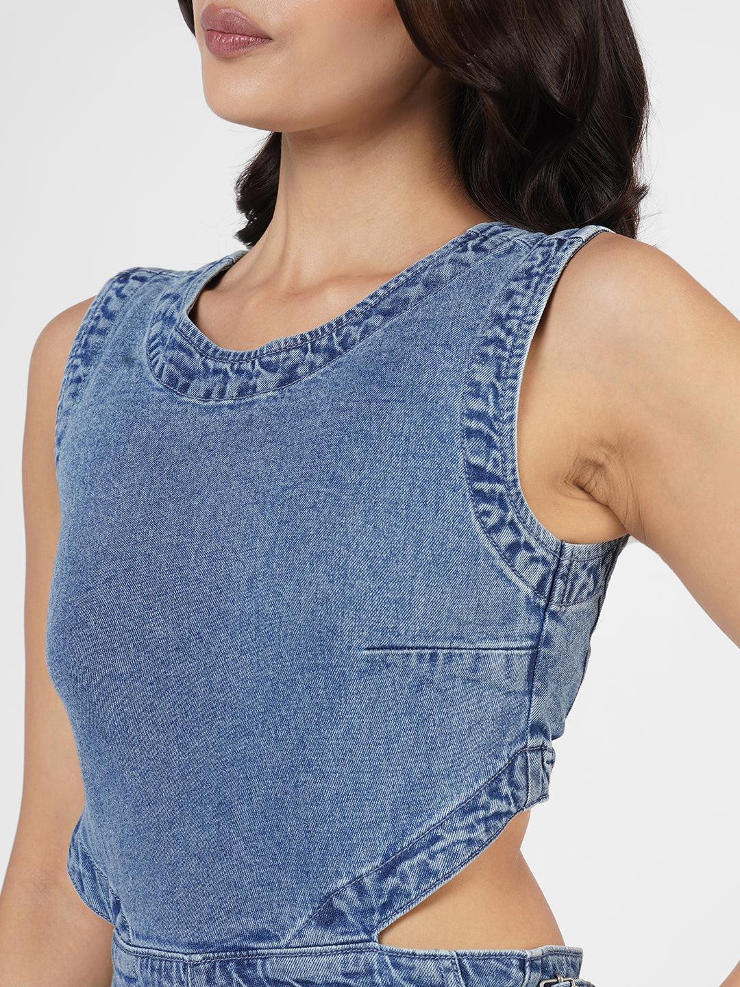 Backless Denim Jumpsuit by Rerasa