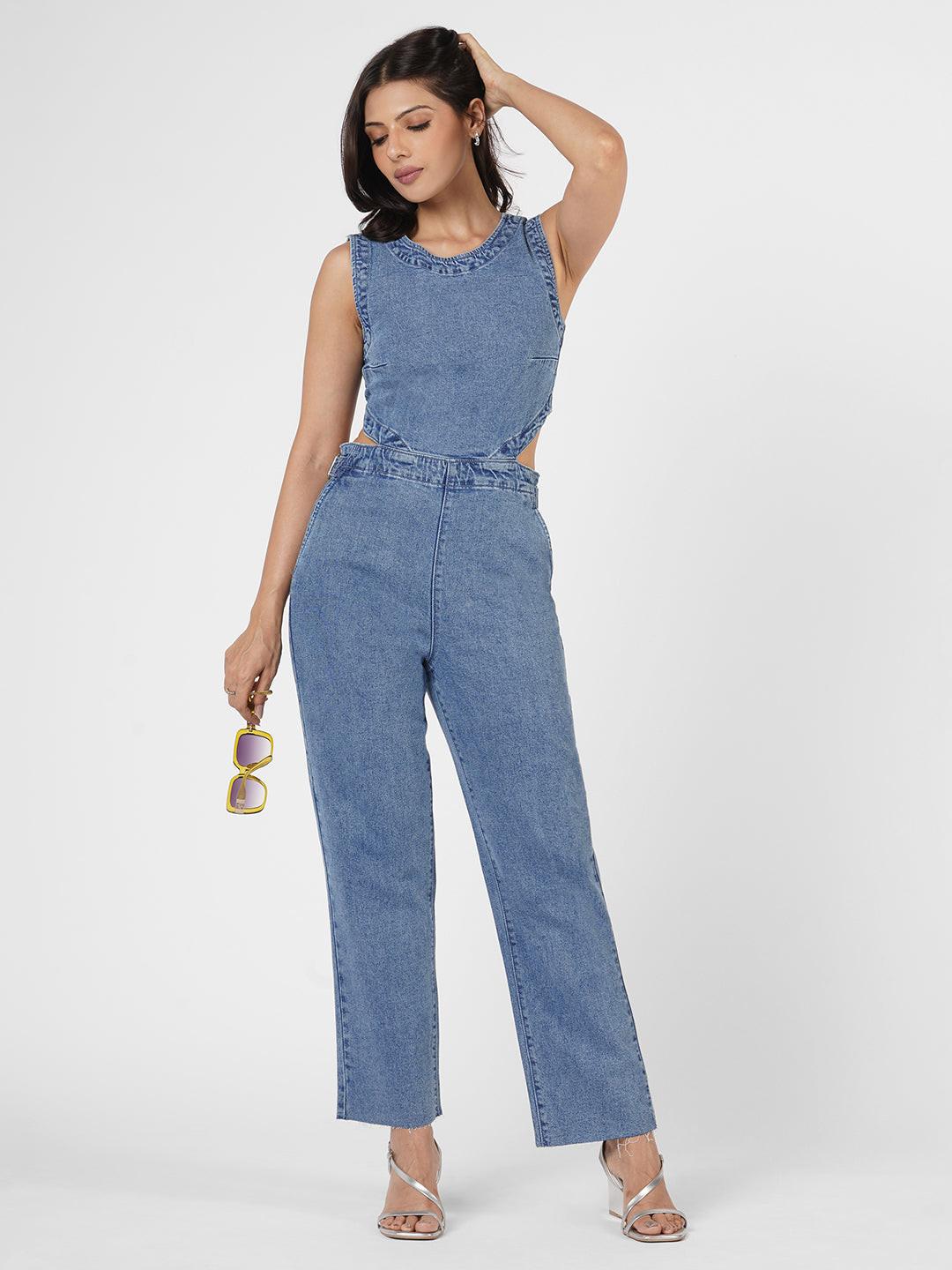 Backless Denim Jumpsuit by Rerasa