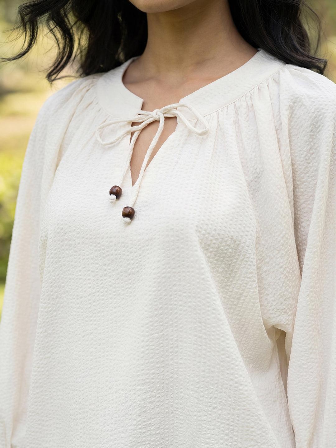 Balloon Sleeves Top | Rerasa
