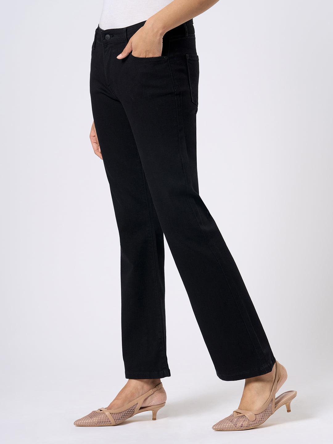 Black bootcut jeans by Rerasa