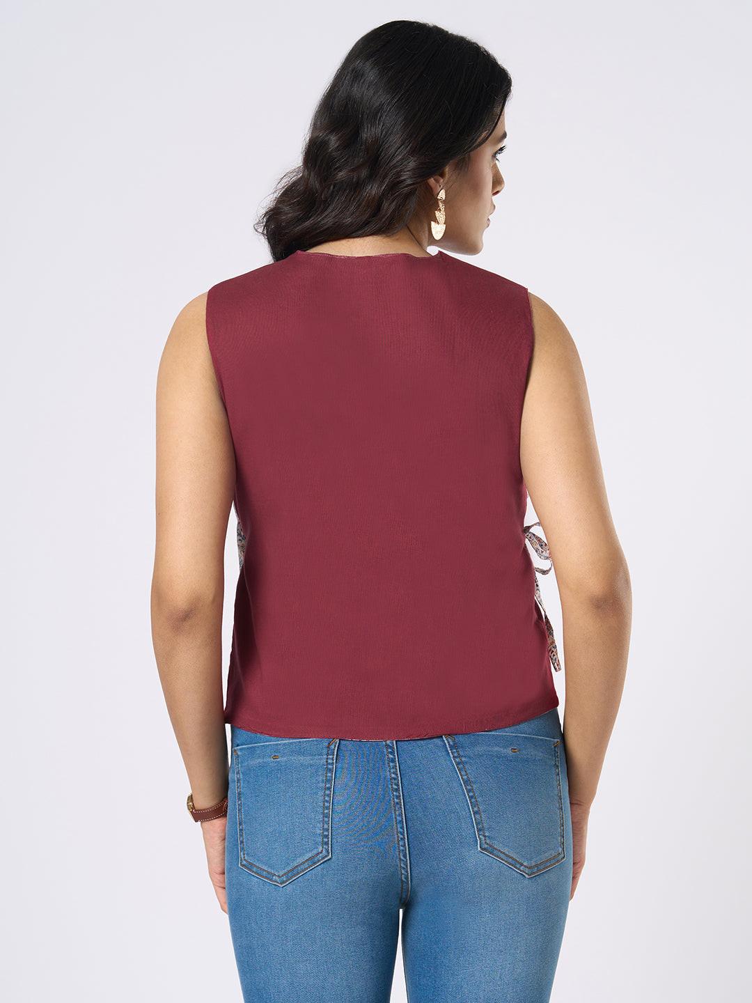 Rerasa Contrast Wrap Top