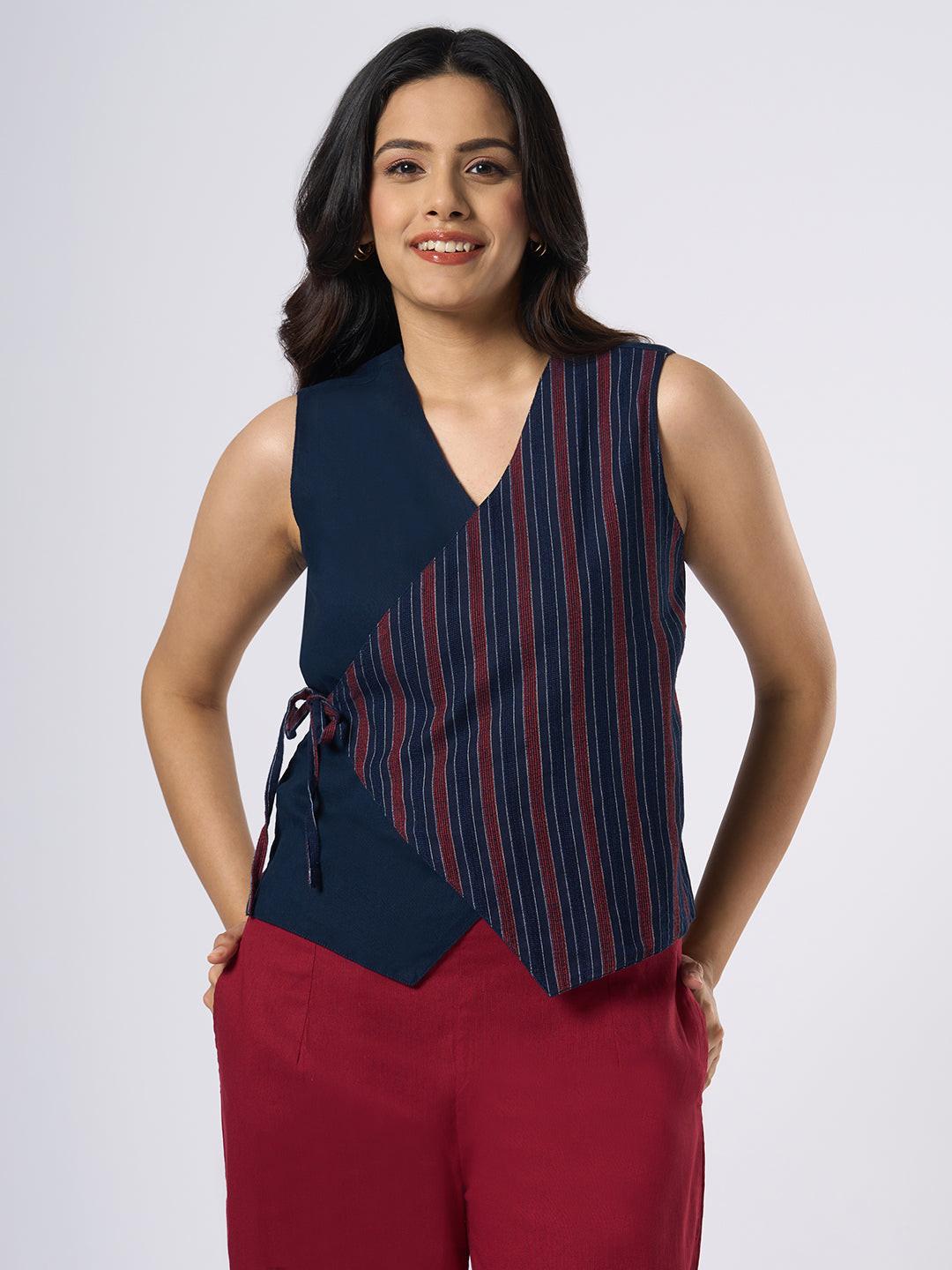 Rerasa Contrast Wrap Top