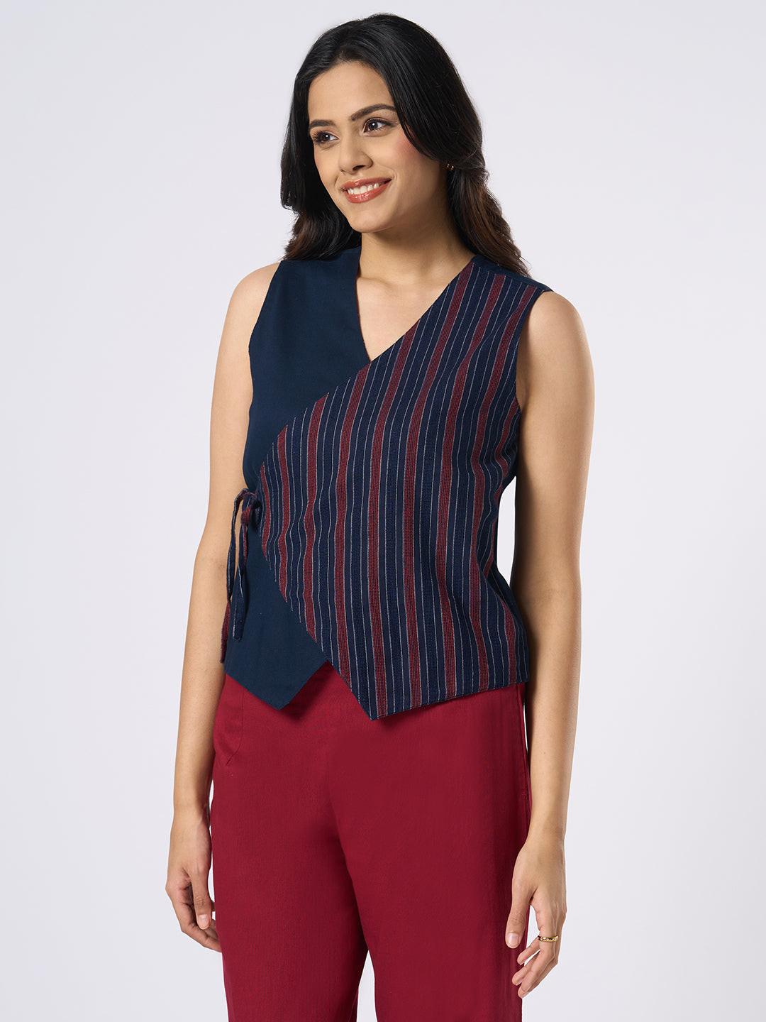 Rerasa Contrast Wrap Top