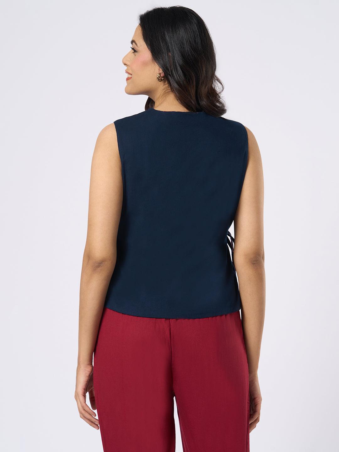 Rerasa Contrast Wrap Top