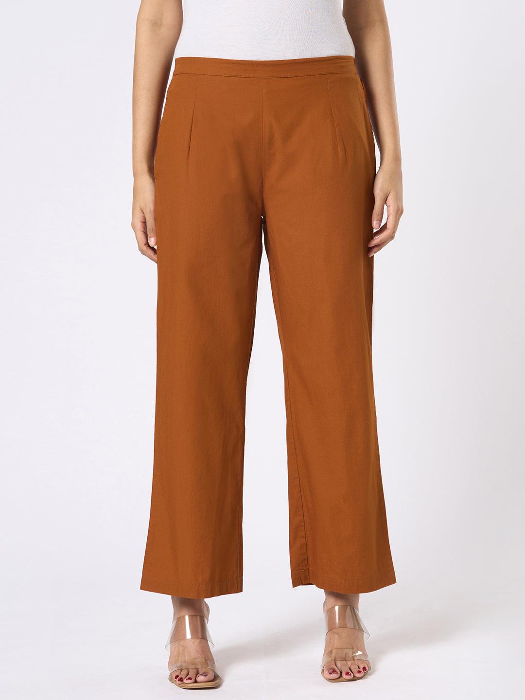 Brown wide-leg pants worn by Rerasa