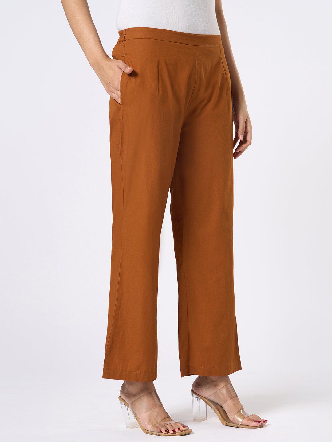 Brown wide-leg pants worn by Rerasa