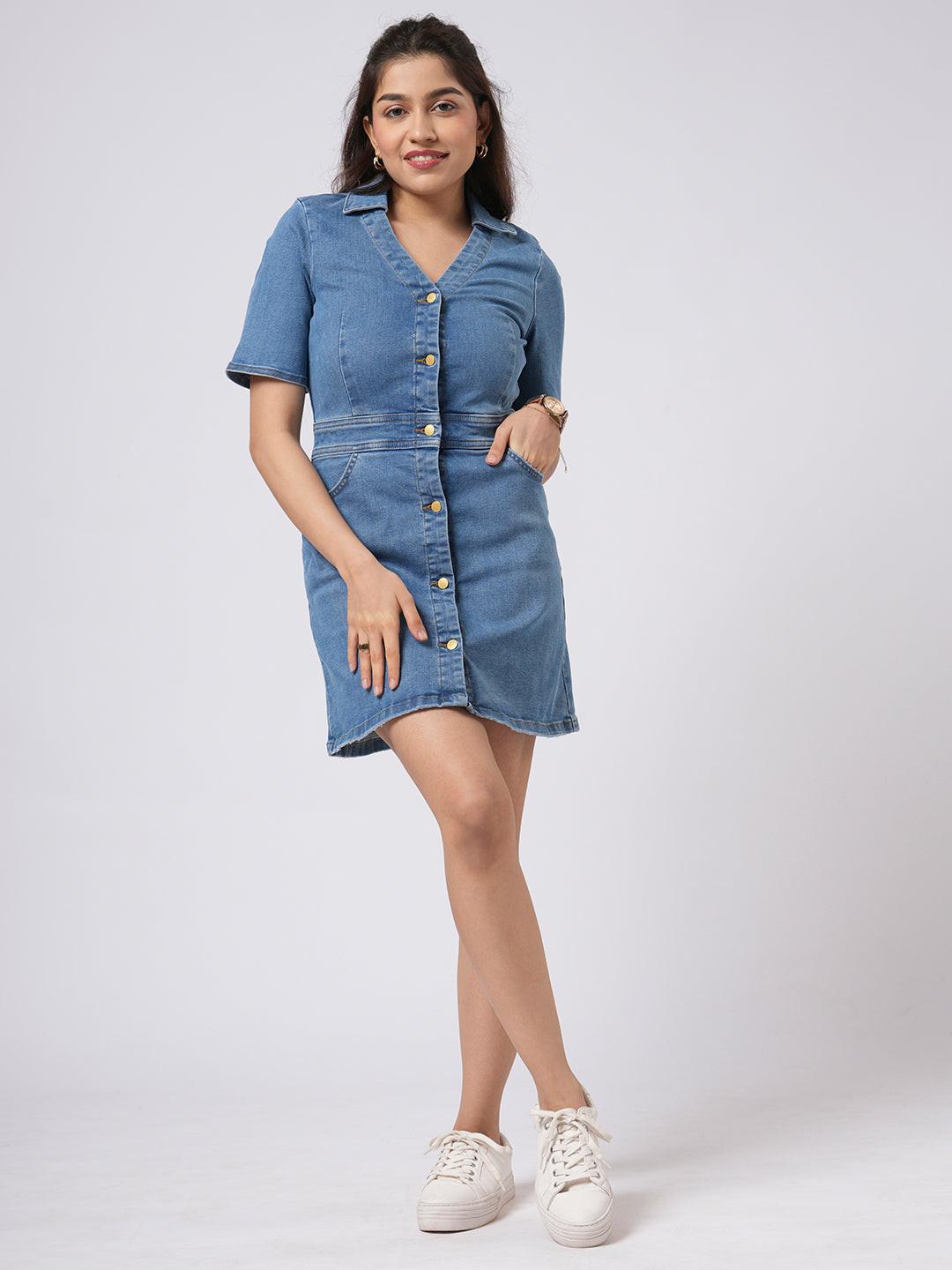 Denim Bodycon Mini Dress.