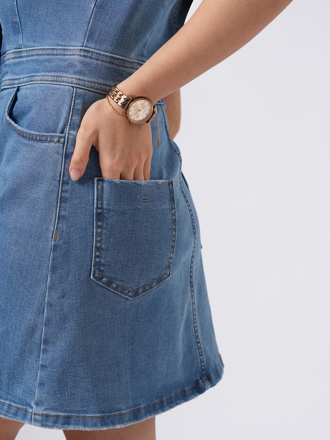 Denim Bodycon Mini Dress.