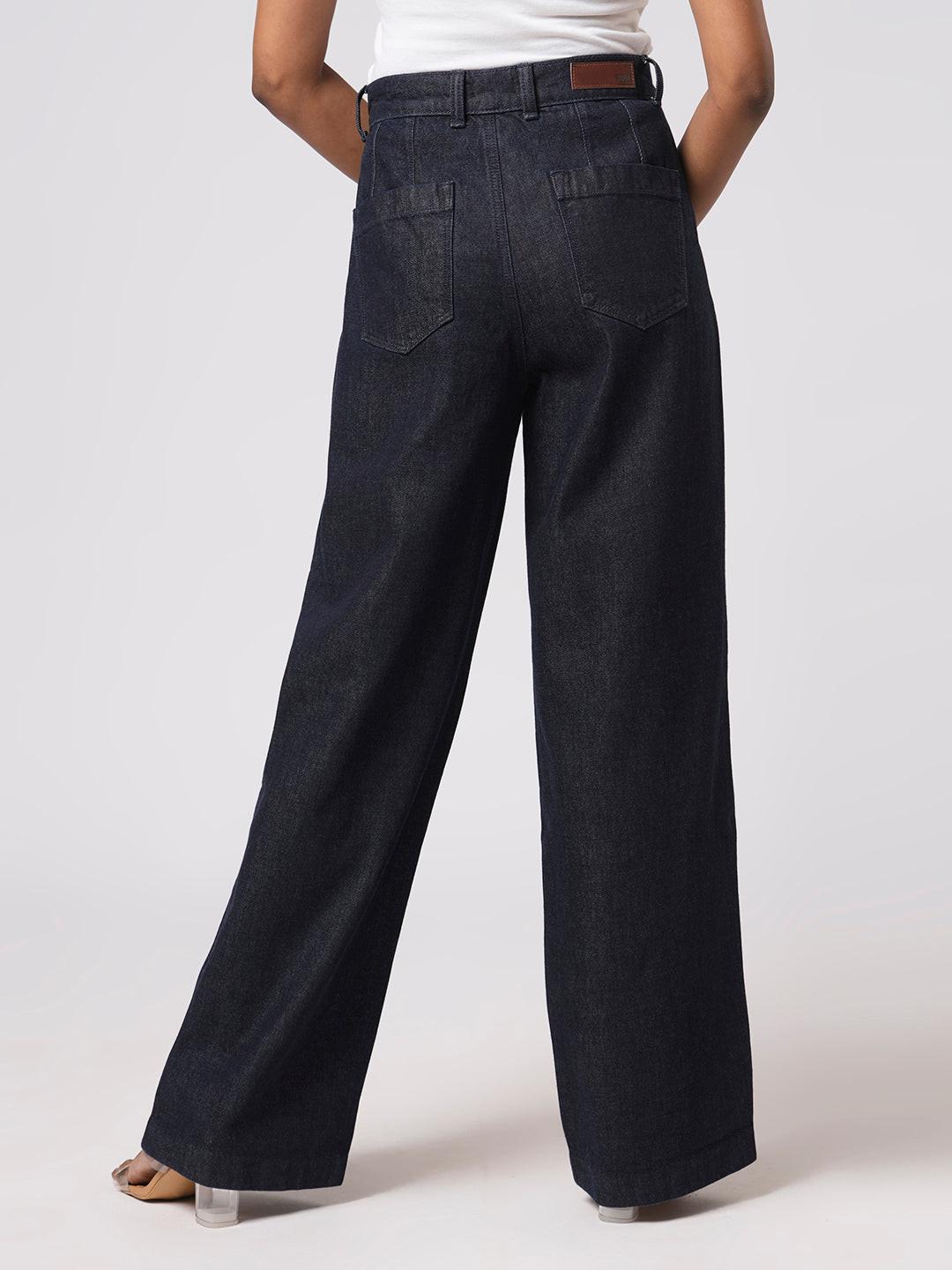 Denim Pin Tucked Pants.