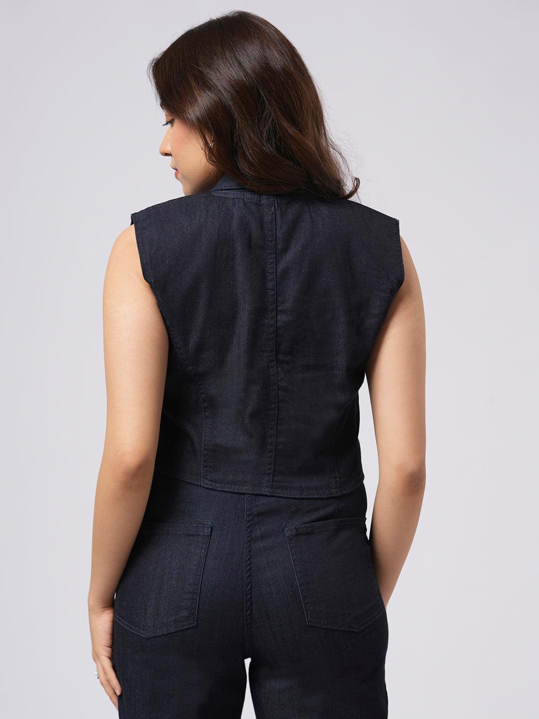 Denim Fitted Vest Top.