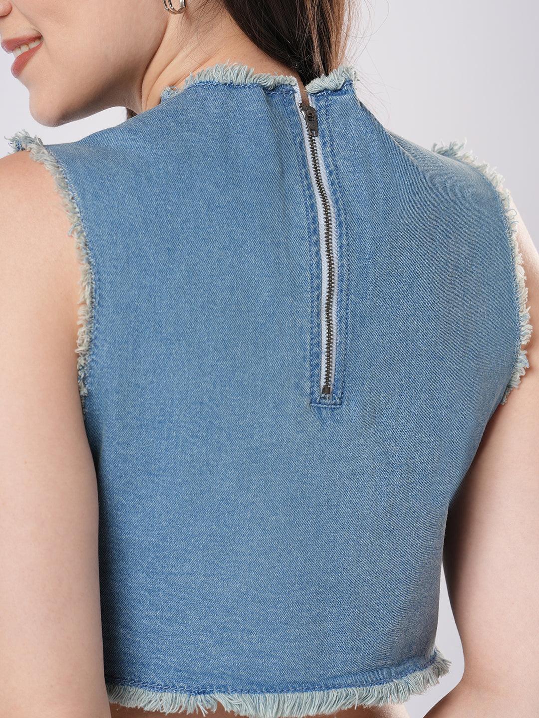 Frayed Denim Crop Top.