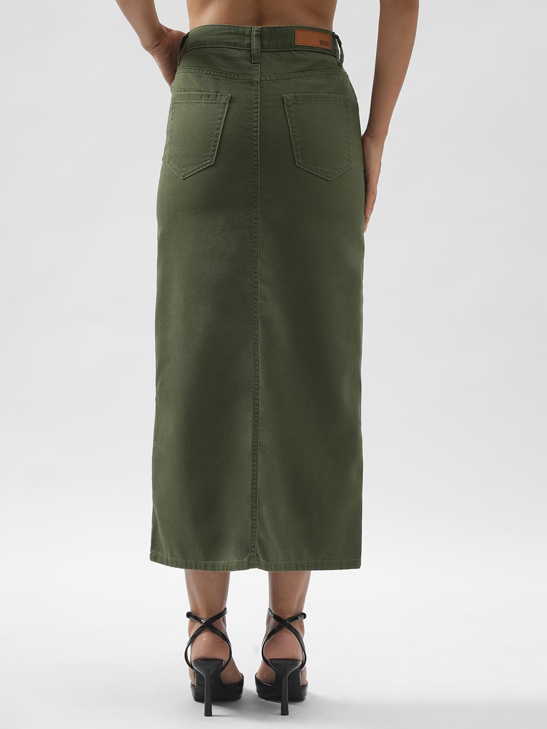 Rerasa  Front Slit Maxi Skirt 
