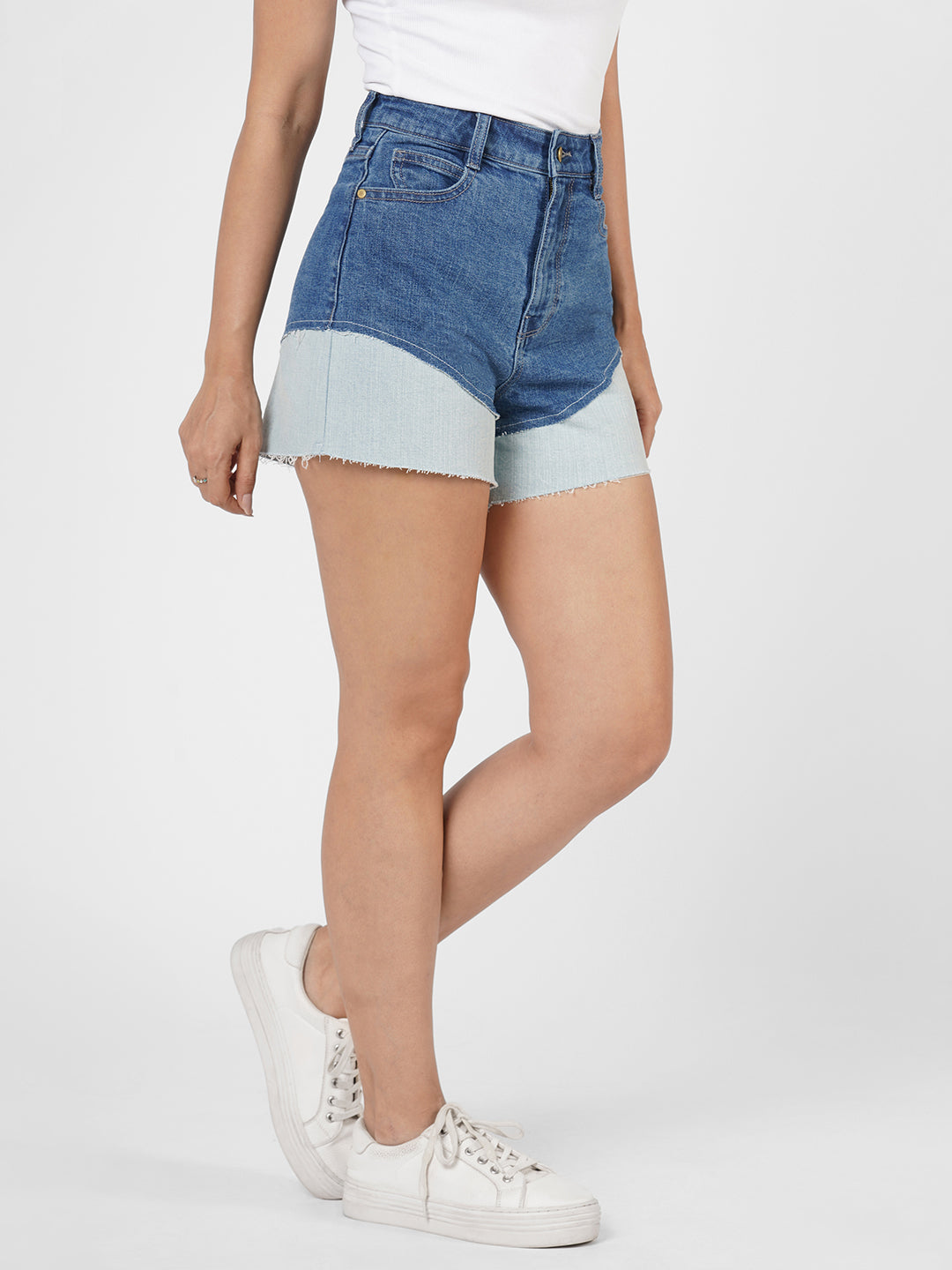 Person wearing blue denim shorts by Rerasa