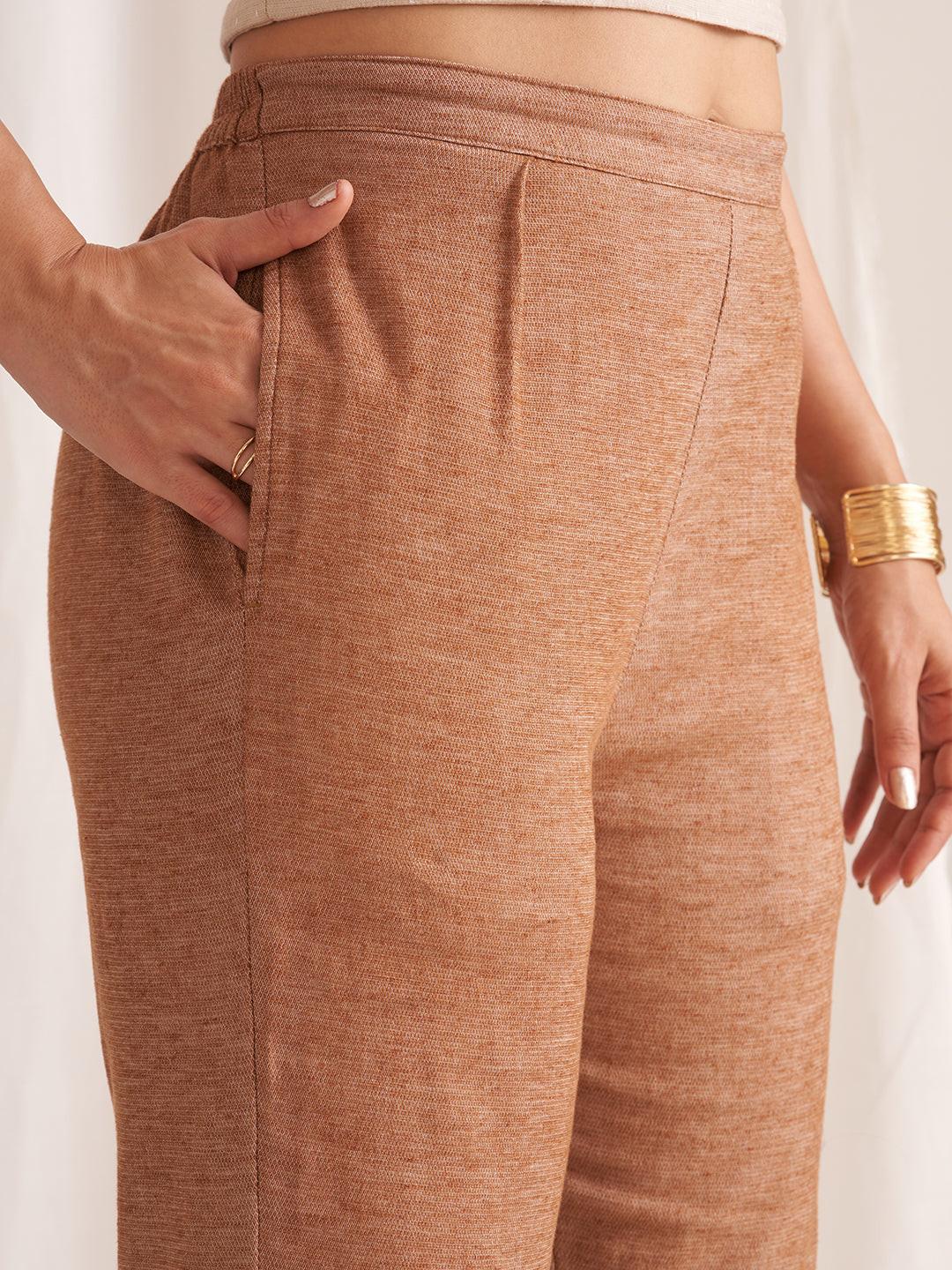 Linen Blend Pull-On Pants