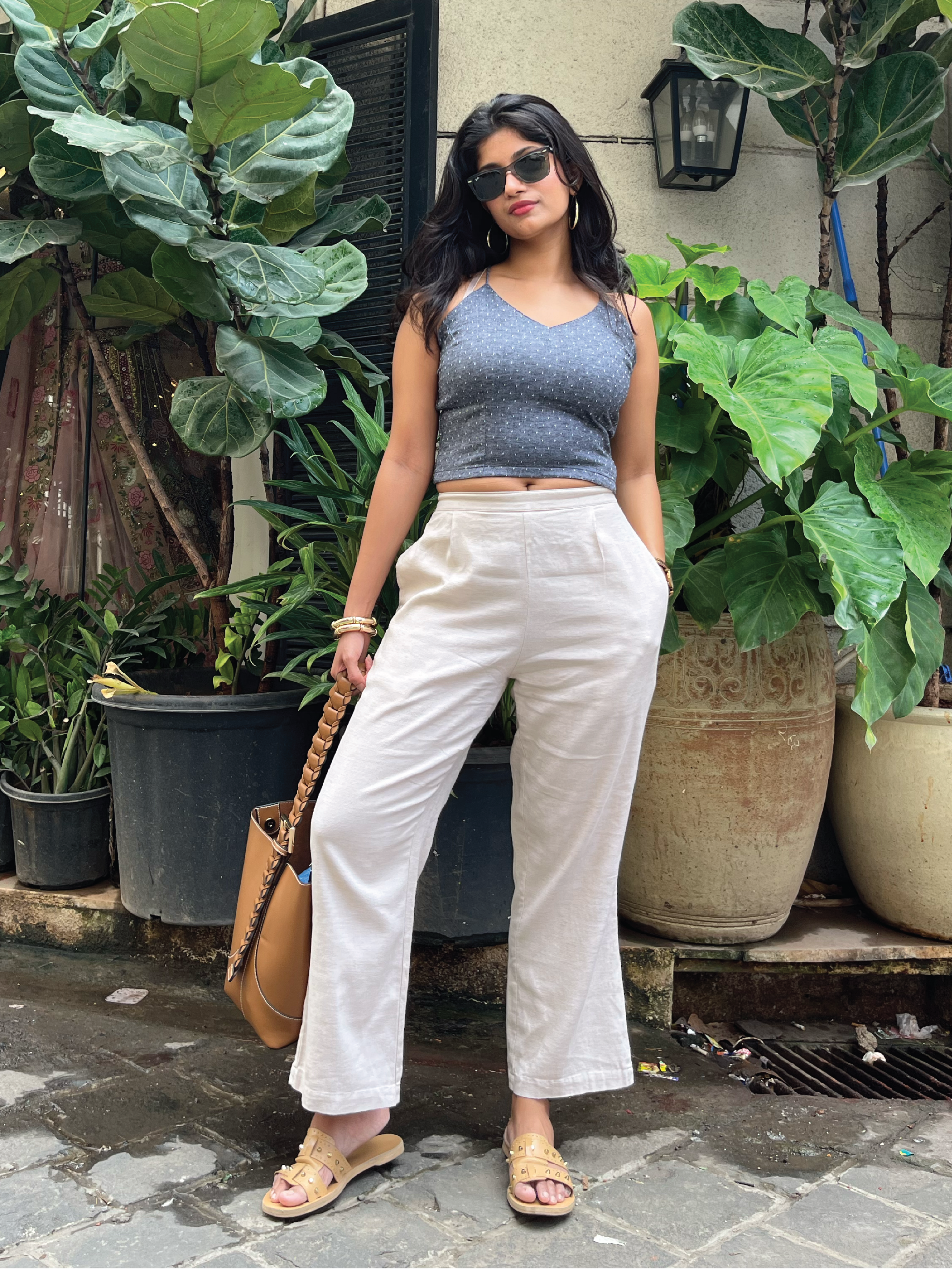 Rerasa Linen Blend Pull On Pants