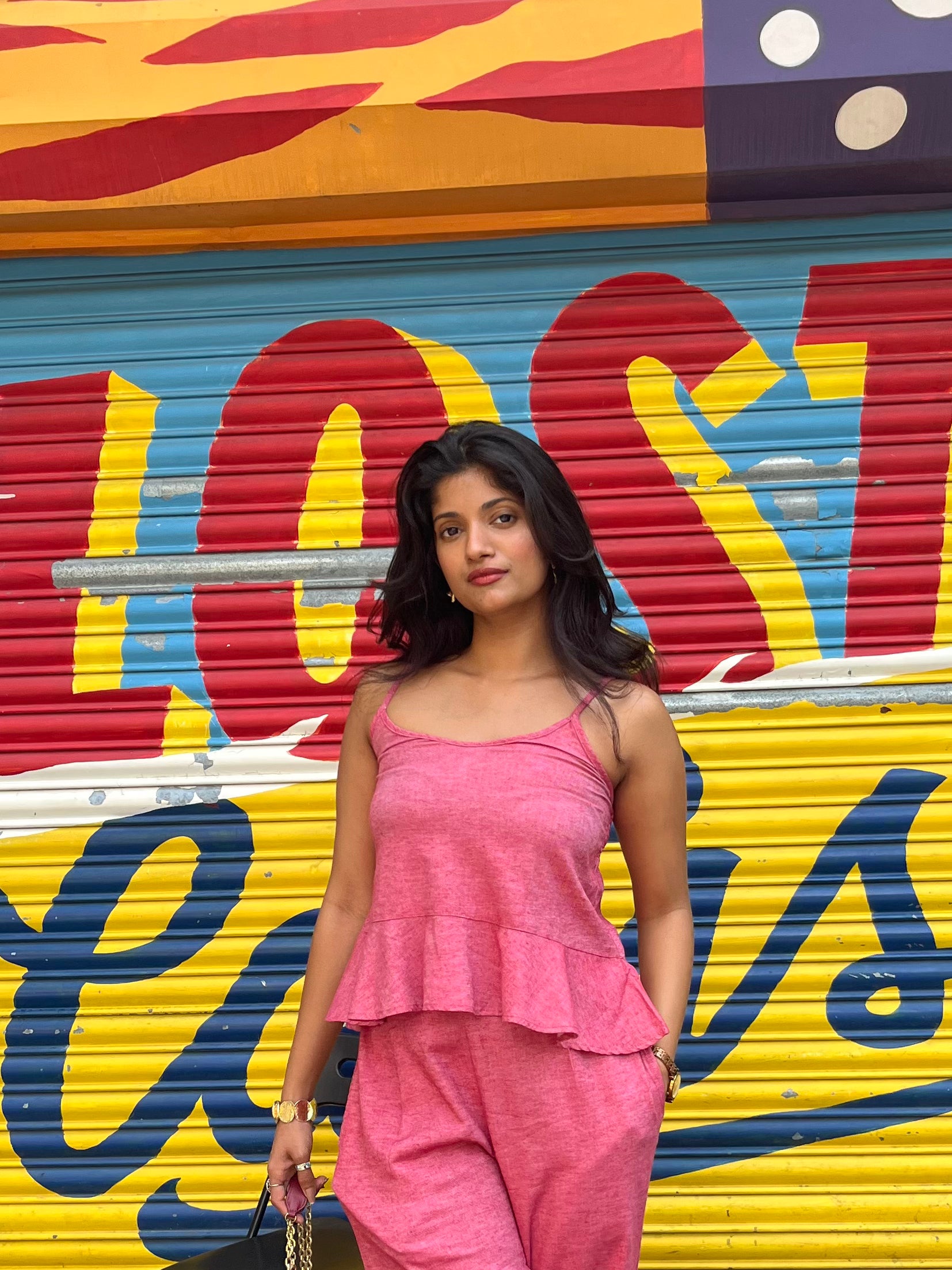 Rerasa Linen Blend Spaghetti Top