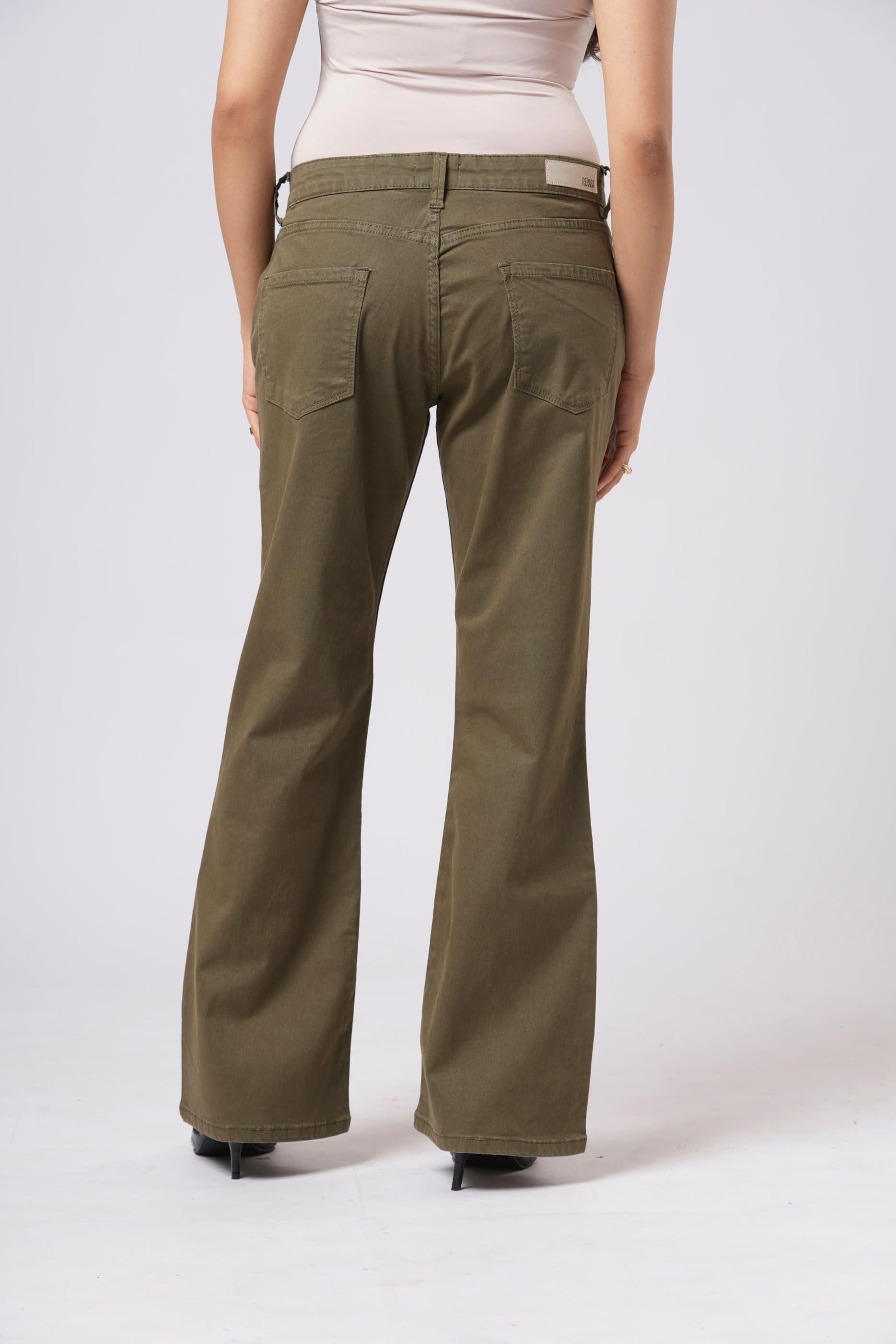 Olive bootcut jeans by Rerasa