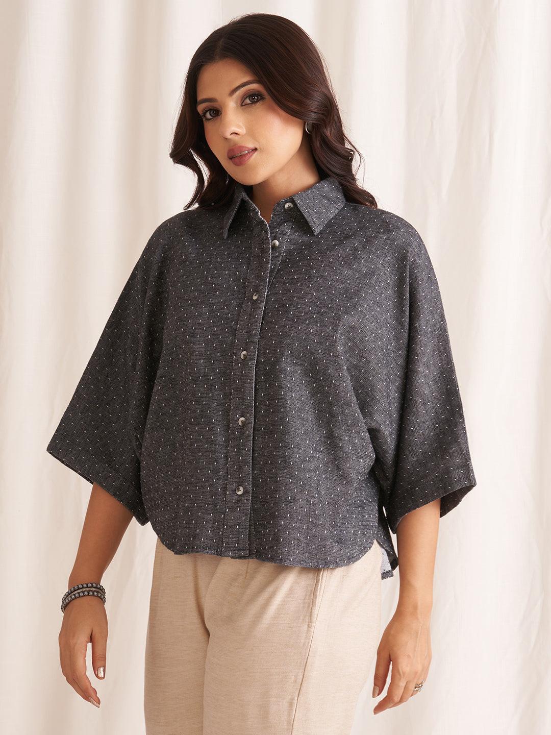 Rerasa Oversized Linen Blend Shirt