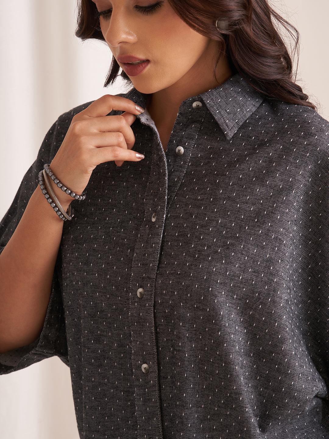 Rerasa Oversized Linen Blend Shirt