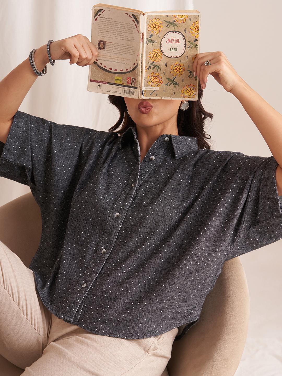 Rerasa Oversized Linen Blend Shirt